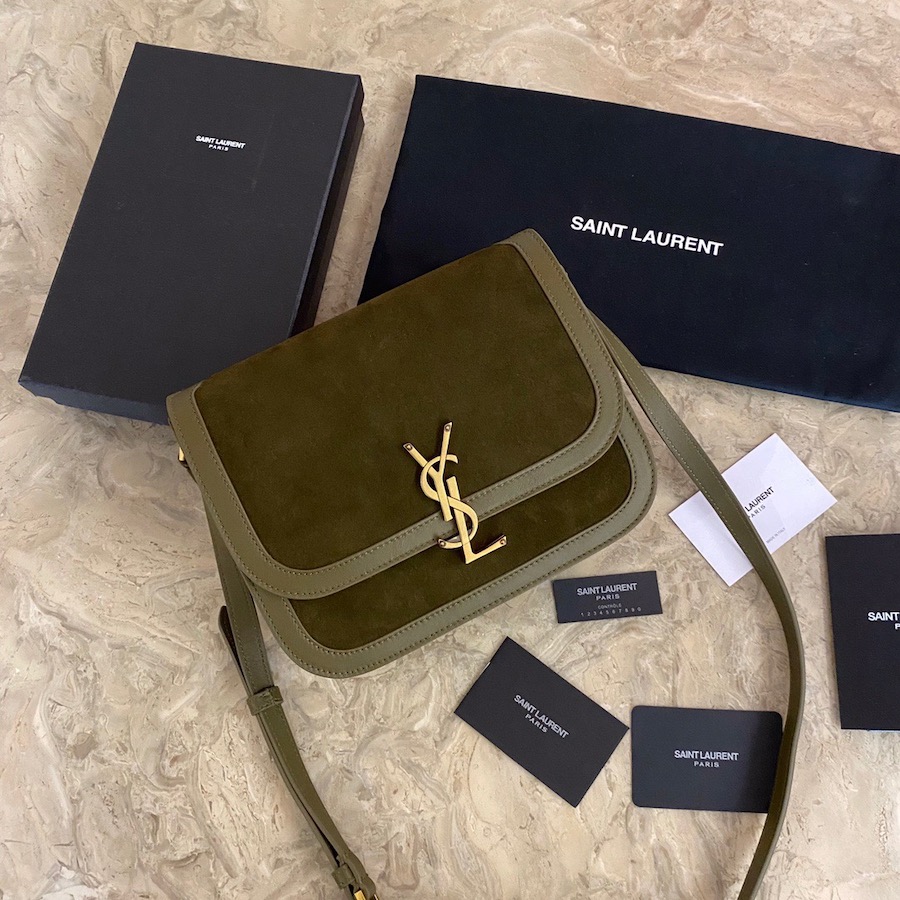 635025 SOLFERINO MEDIUM SOFT SATCHEL IN SUEDE AND SMOOTH LEATHER, YSL Saint Laurent