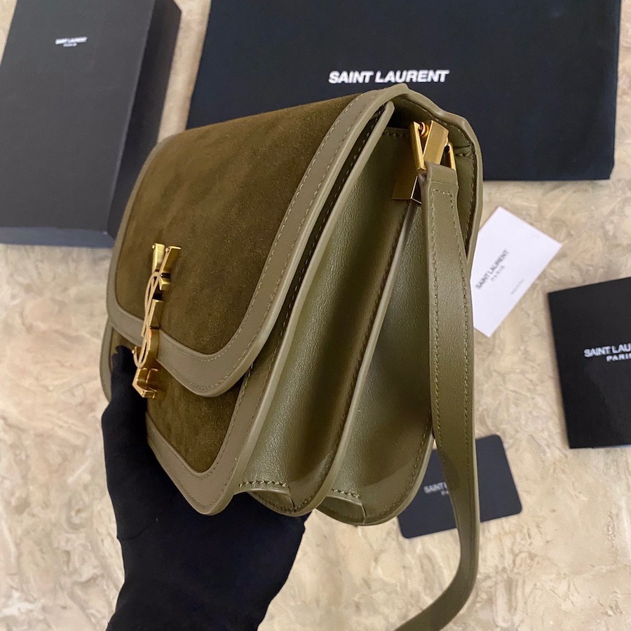 635025 SOLFERINO MEDIUM SOFT SATCHEL IN SUEDE AND SMOOTH LEATHER, YSL Saint Laurent