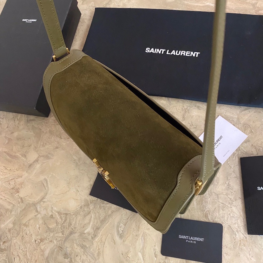 635025 SOLFERINO MEDIUM SOFT SATCHEL IN SUEDE AND SMOOTH LEATHER, YSL Saint Laurent