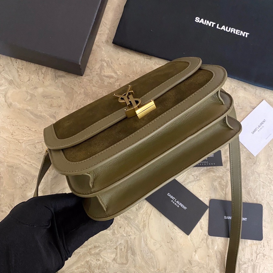 635025 SOLFERINO MEDIUM SOFT SATCHEL IN SUEDE AND SMOOTH LEATHER, YSL Saint Laurent