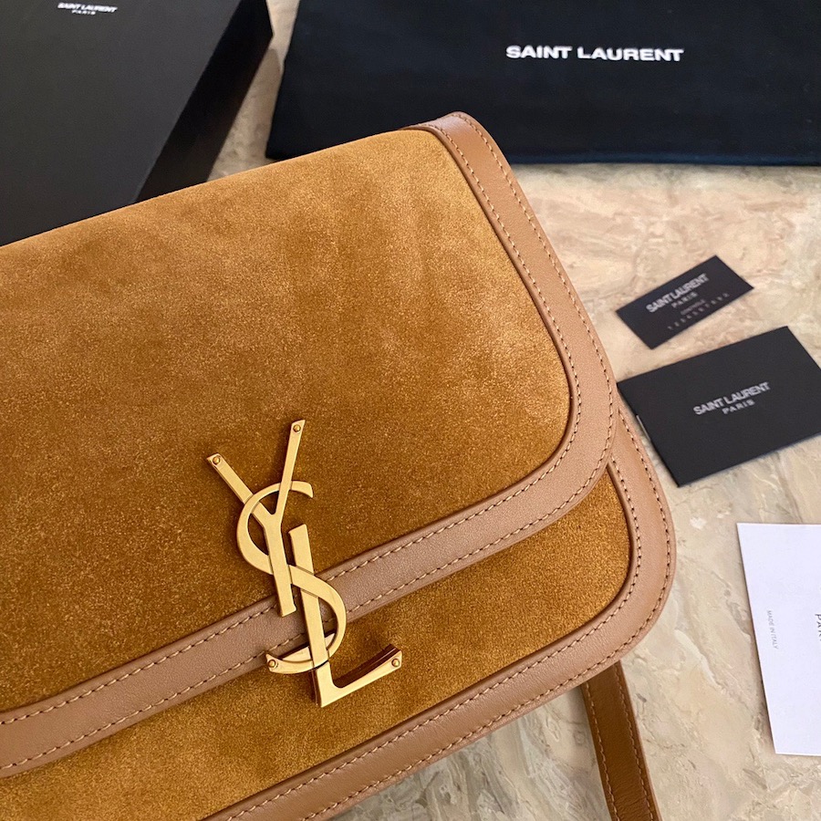 635025 SOLFERINO MEDIUM SOFT SATCHEL IN SUEDE AND SMOOTH LEATHER, YSL Saint Laurent