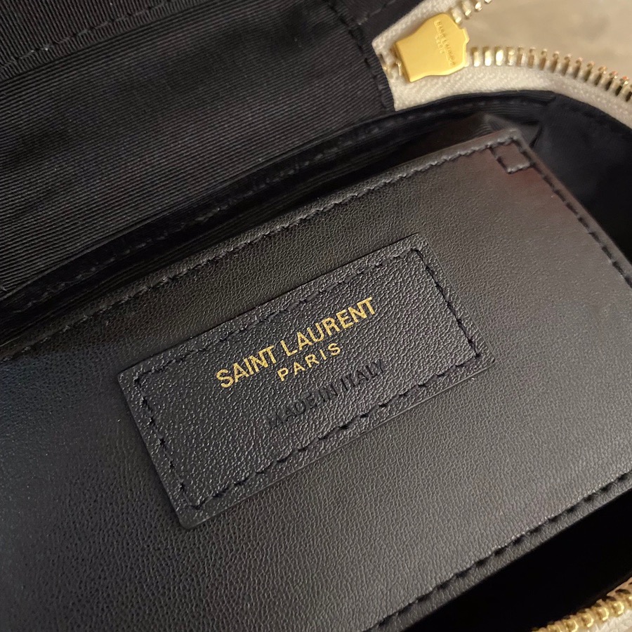 649779 80'S VANITY BAG IN CARRÉ-QUILTED GRAIN DE POUDRE EMBOSSED LEATHER, YSL Saint Laurent