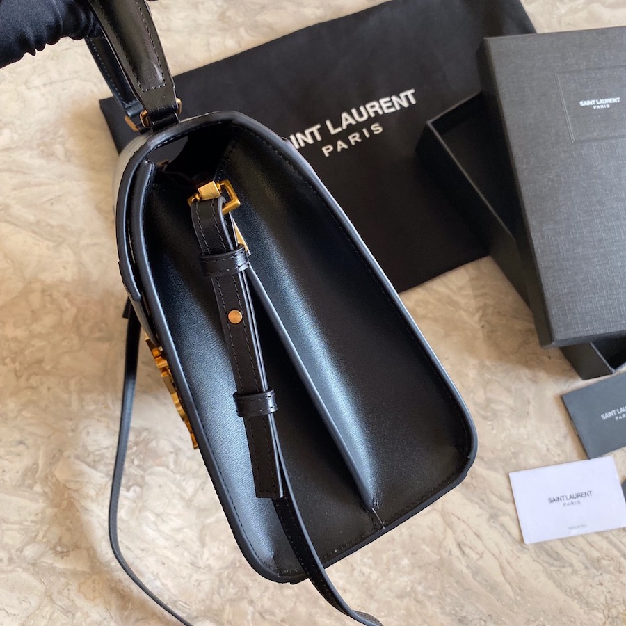 CASSANDRA MEDIUM TOP HANDLE BAG IN SUEDE AND SMOOTH LEATHER, YSL Saint Laurent