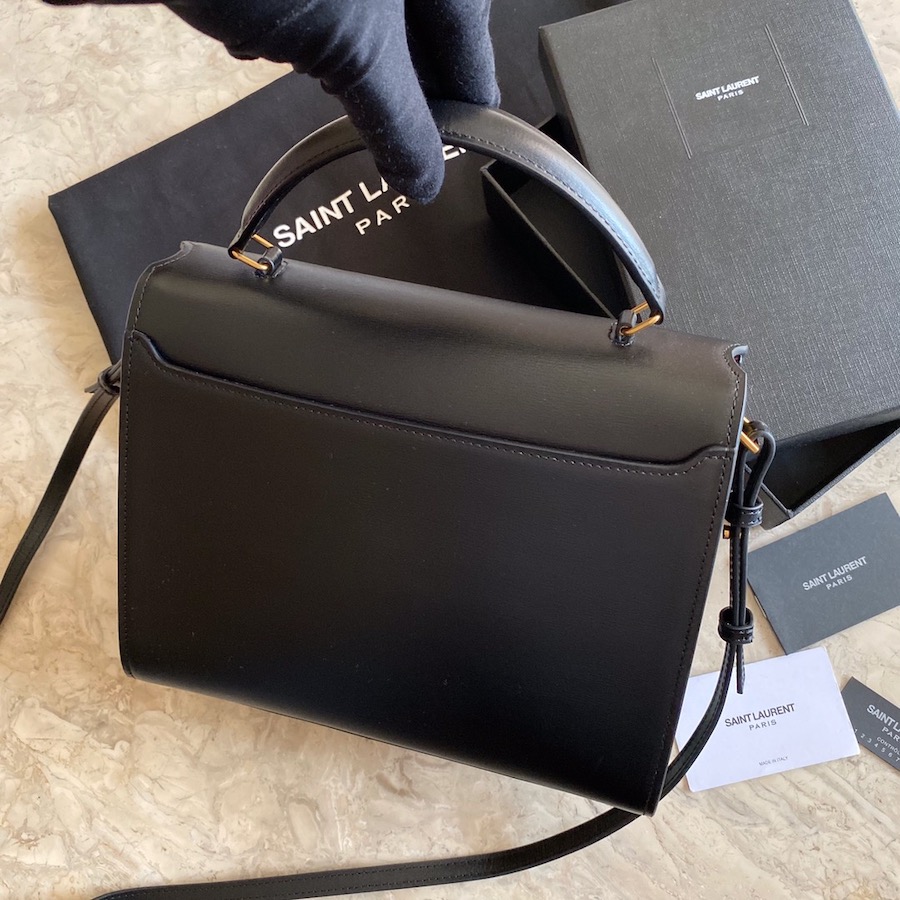 CASSANDRA MEDIUM TOP HANDLE BAG IN SUEDE AND SMOOTH LEATHER, YSL Saint Laurent