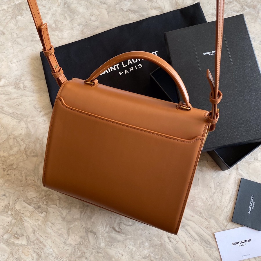 CASSANDRA MEDIUM TOP HANDLE BAG IN SUEDE AND SMOOTH LEATHER, YSL Saint Laurent