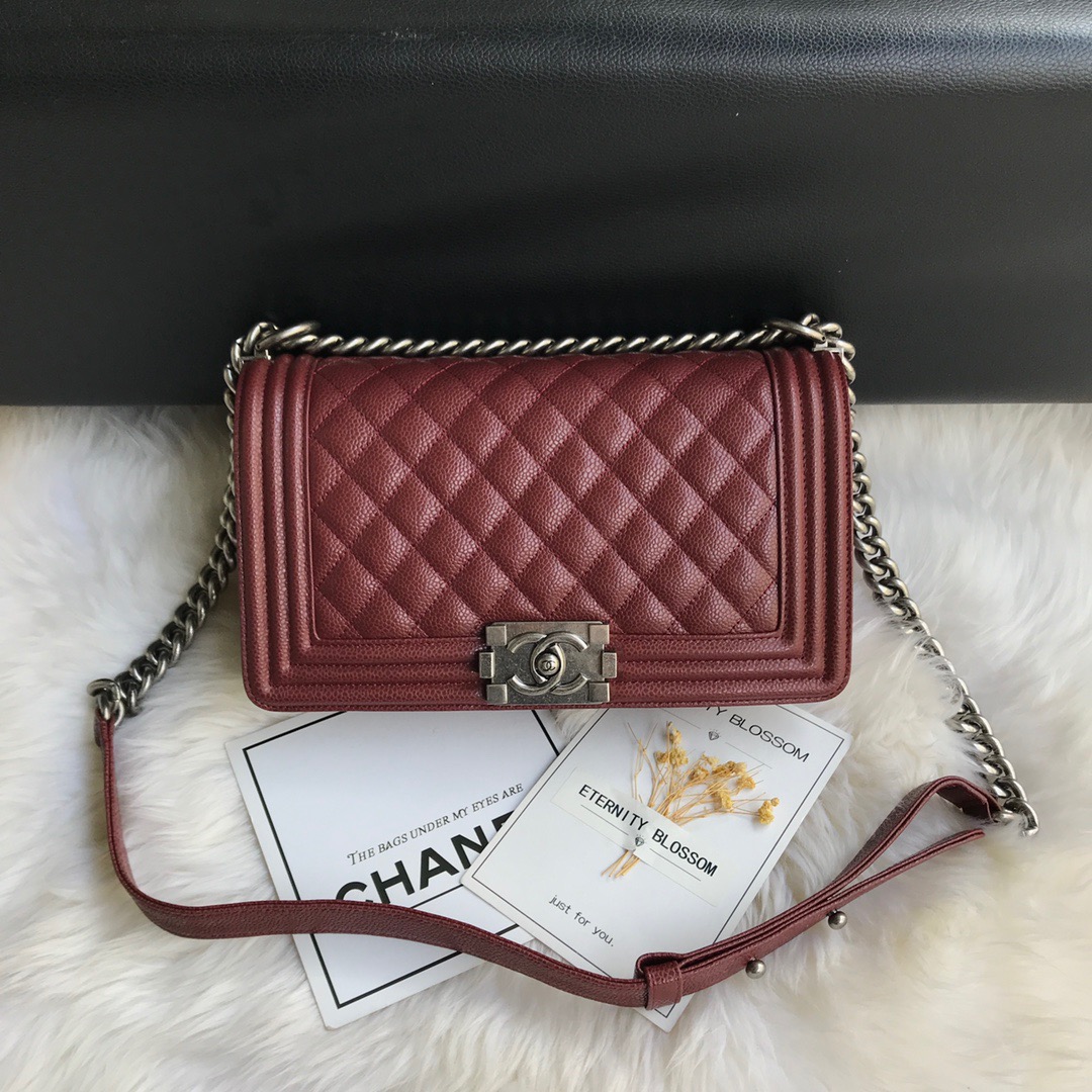 A67086, CHANEL BOY CHANEL HANDBAG, GRAINED CALFSKIN
