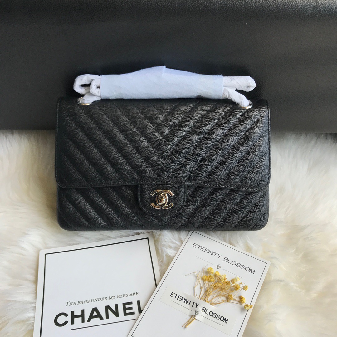 A01112, Classic Handbag, Chanel handbag, Grained Calfskin / caviar