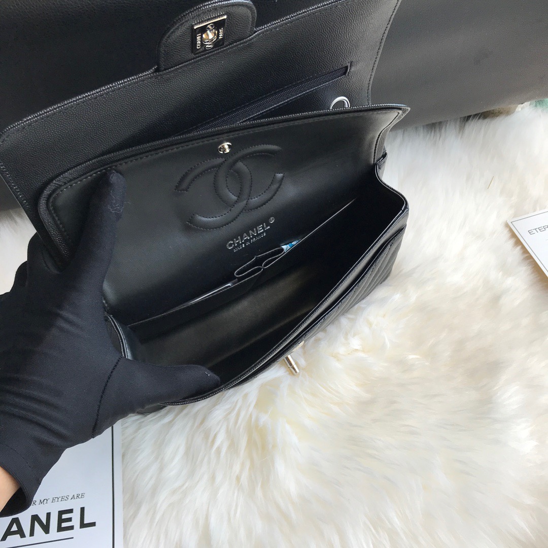 A01112, Classic Handbag, Chanel handbag, Grained Calfskin / caviar