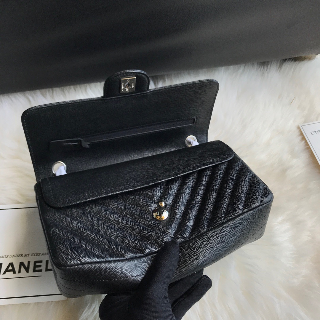 A01112, Classic Handbag, Chanel handbag, Grained Calfskin / caviar