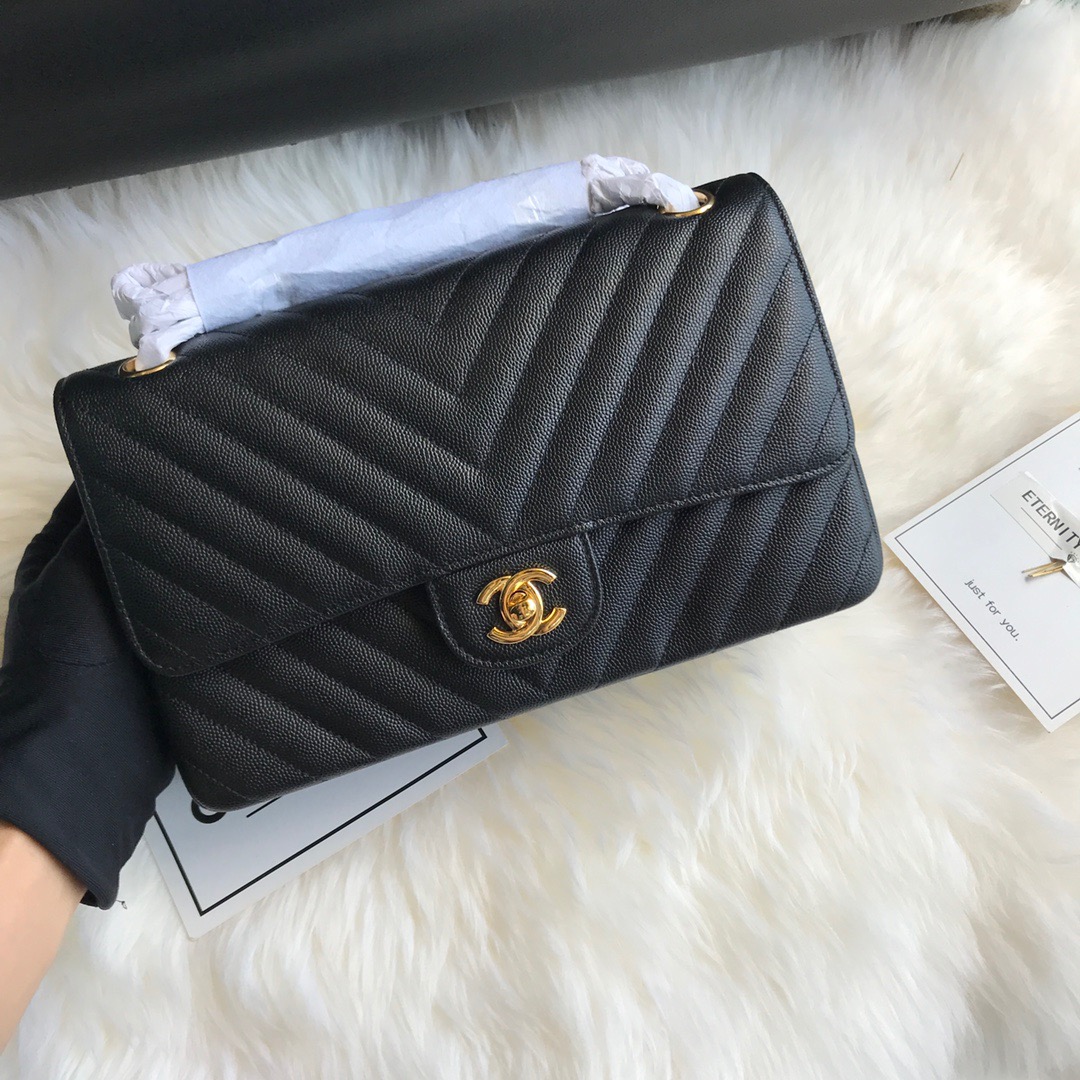 A01112, Classic Handbag, Chanel handbag, Grained Calfskin / caviar