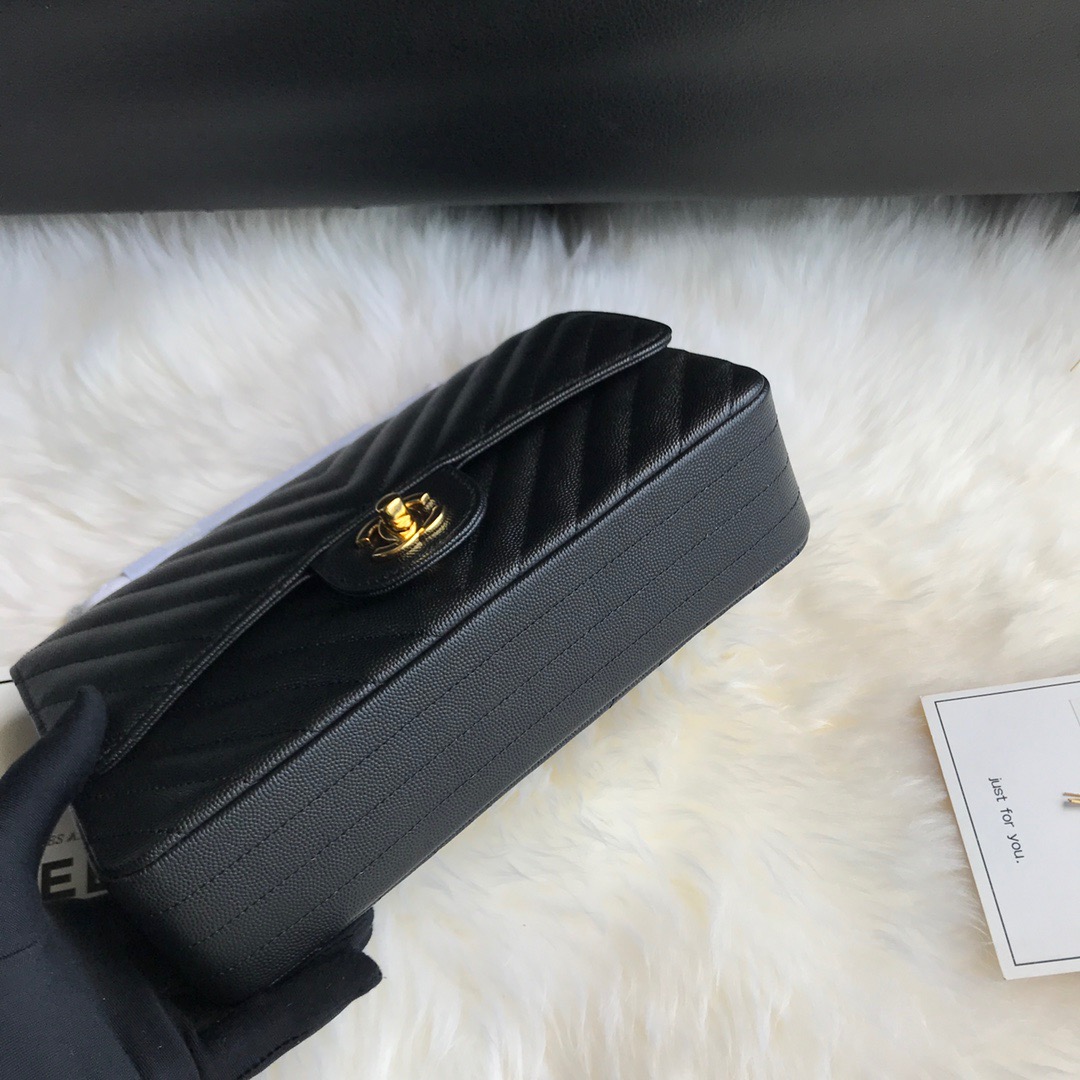 A01112, Classic Handbag, Chanel handbag, Grained Calfskin / caviar