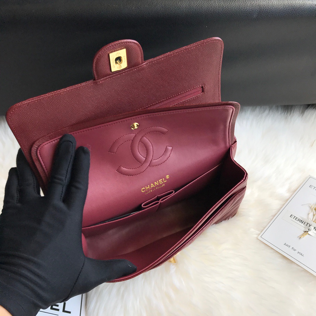 A01112, Classic Handbag, Chanel handbag, Grained Calfskin / caviar