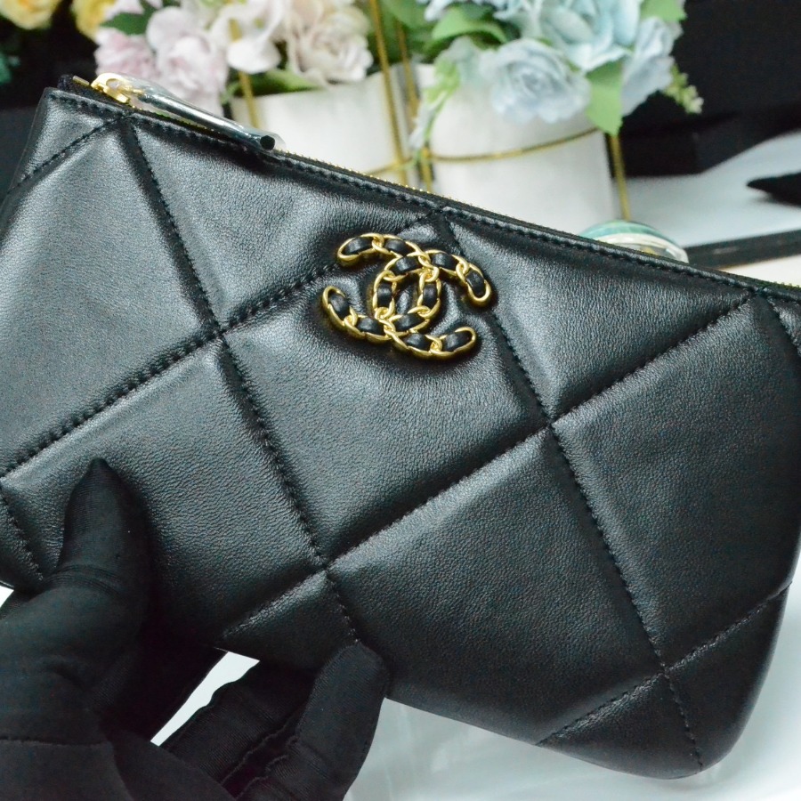 chanel 19 small pouch , chanel small leather goods