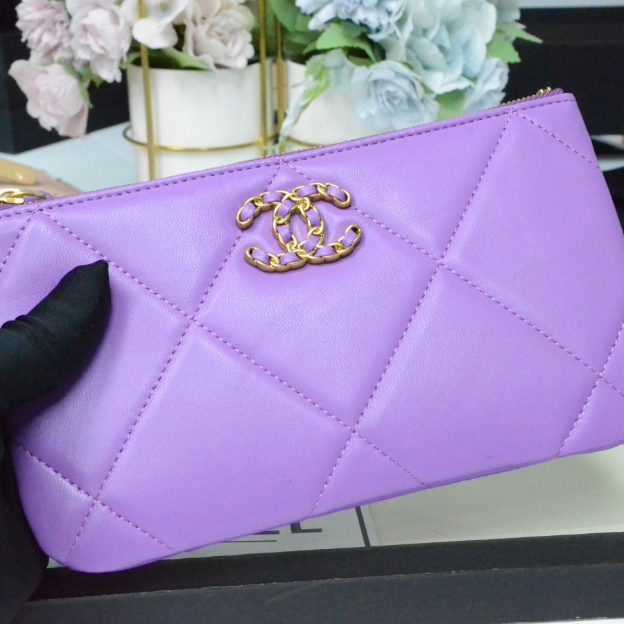 chanel 19 small pouch , chanel small leather goods