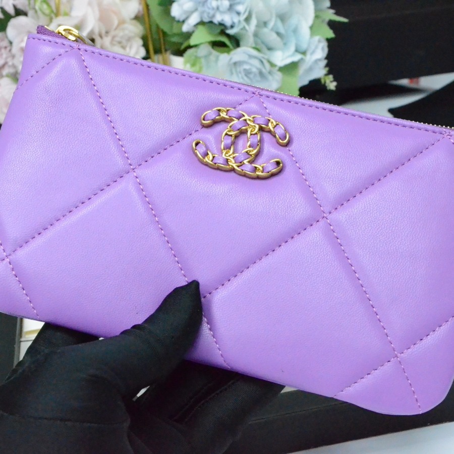 chanel 19 small pouch , chanel small leather goods