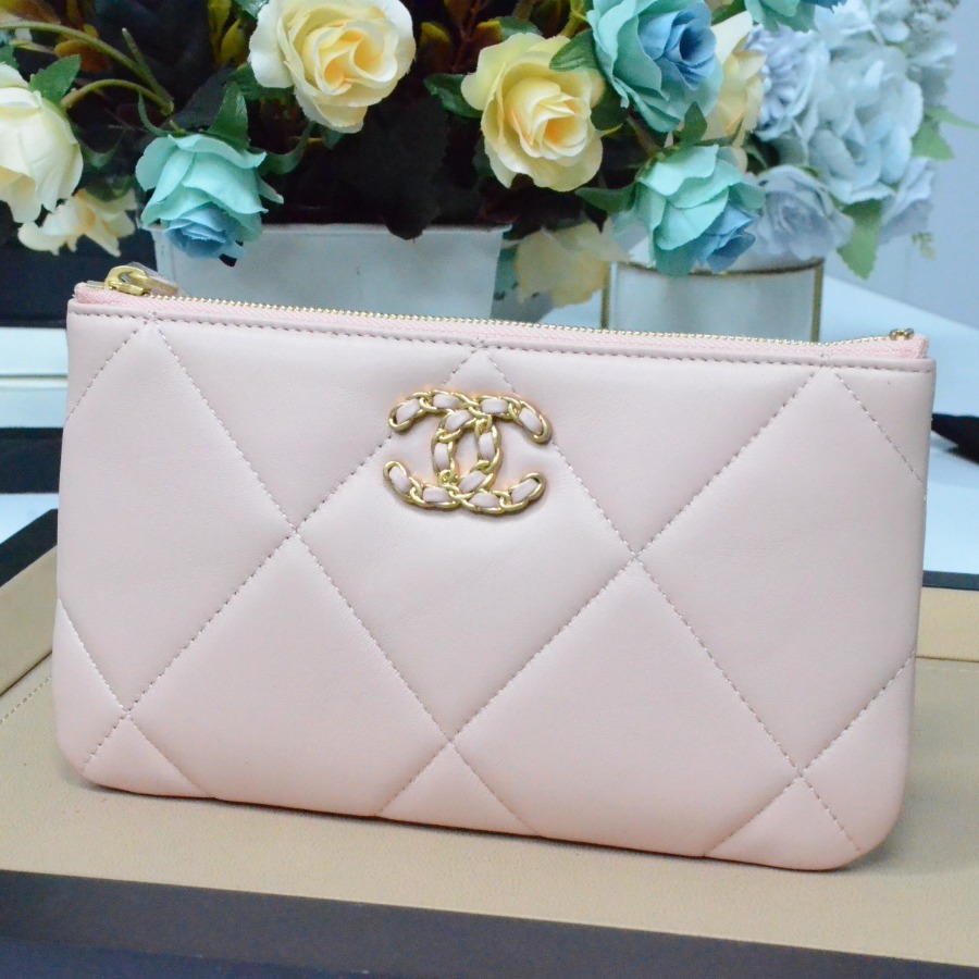 chanel 19 small pouch , chanel small leather goods