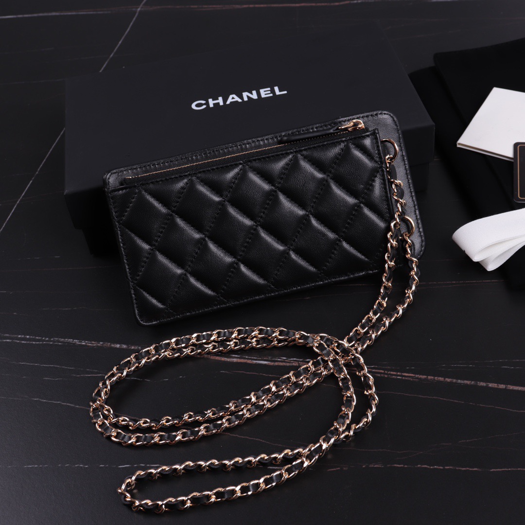 clutch with chain, CHANEL SMALL LEATHER GOODS