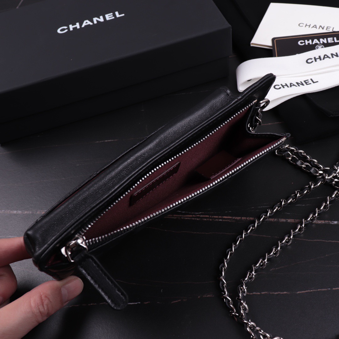 clutch with chain, CHANEL SMALL LEATHER GOODS