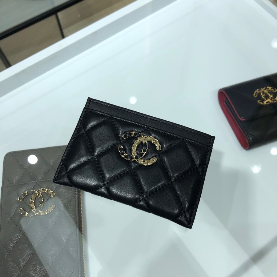 chanel 19 card holder, chanel small leather goods