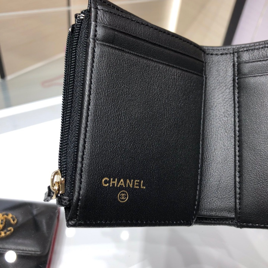 chanel 19 small flap wallet, CHANEL