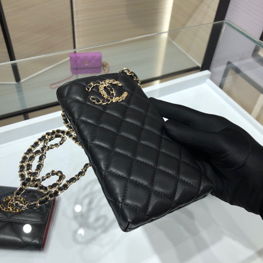 chanel 19 phone case with chain, CHANEL