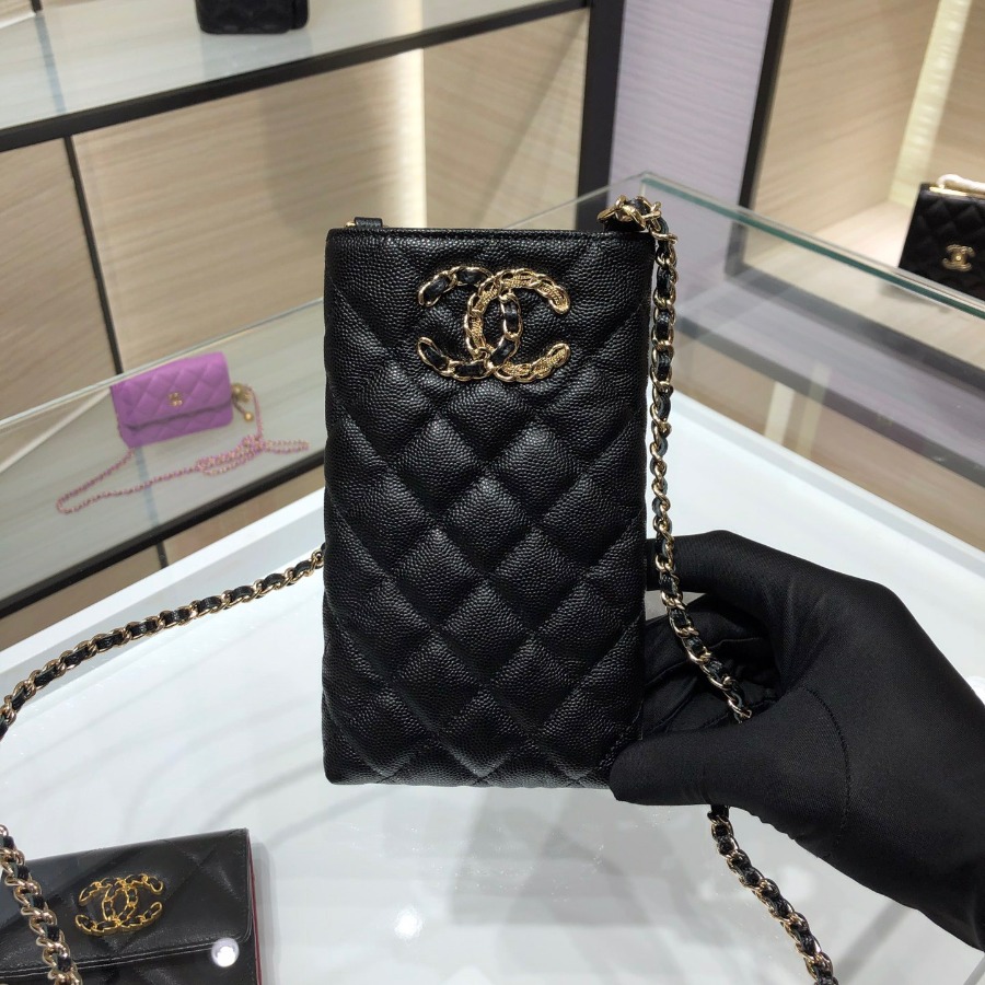 chanel 19 phone case with chain, CHANEL