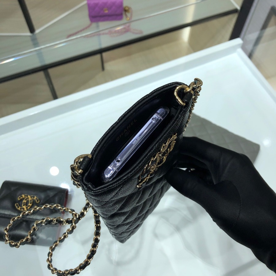 chanel 19 phone case with chain, CHANEL