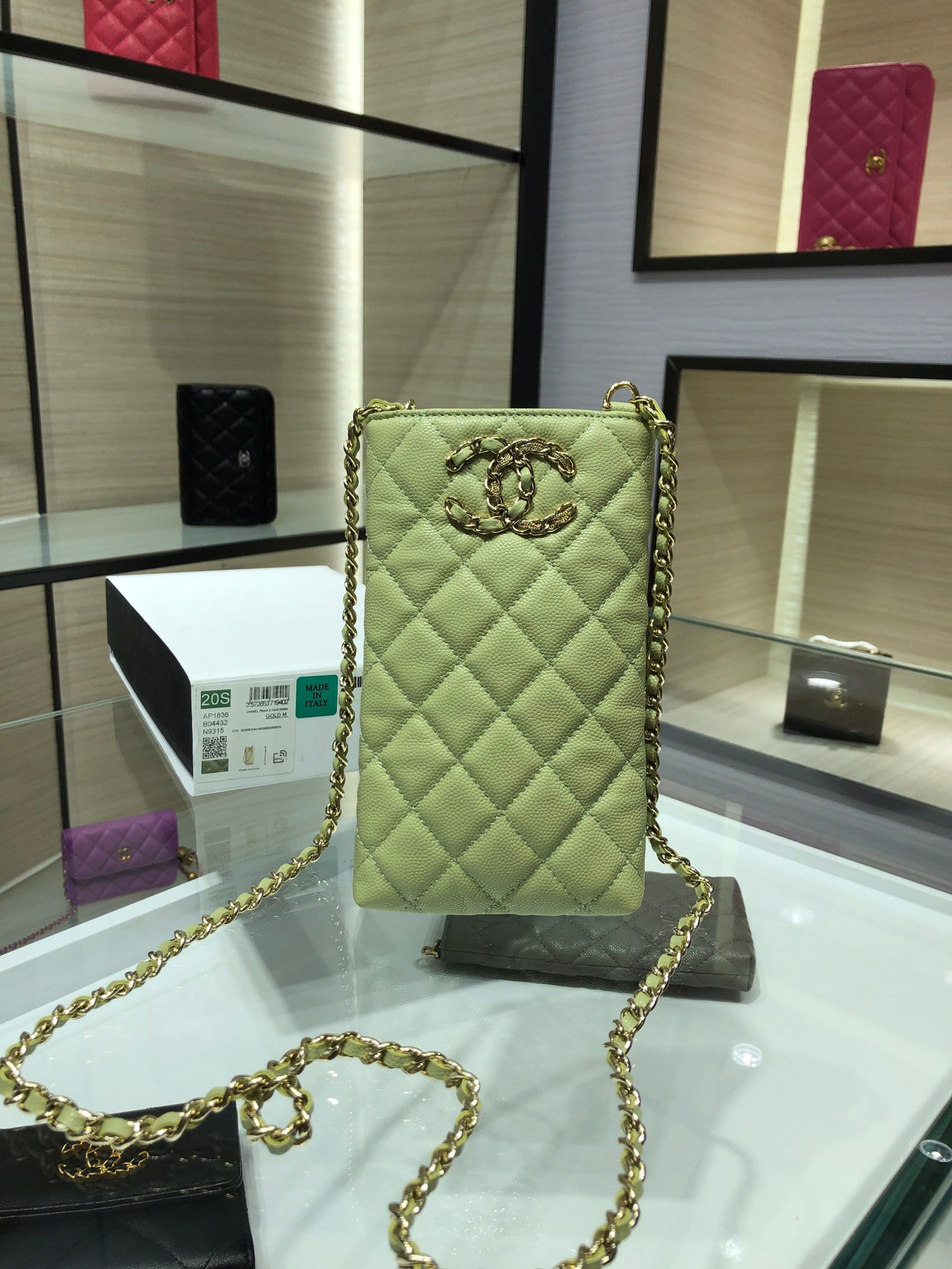 chanel 19 phone case with chain, CHANEL