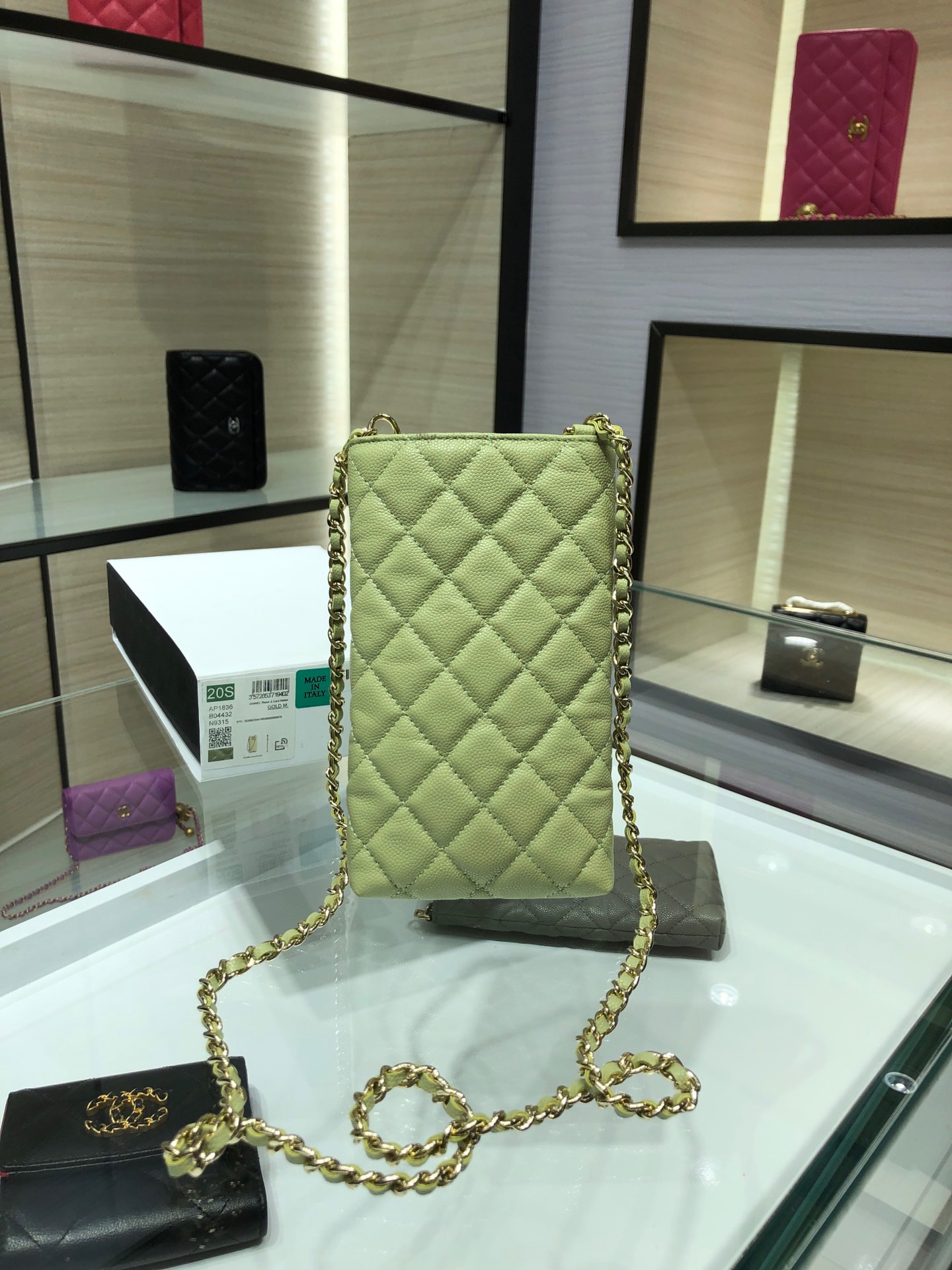 chanel 19 phone case with chain, CHANEL