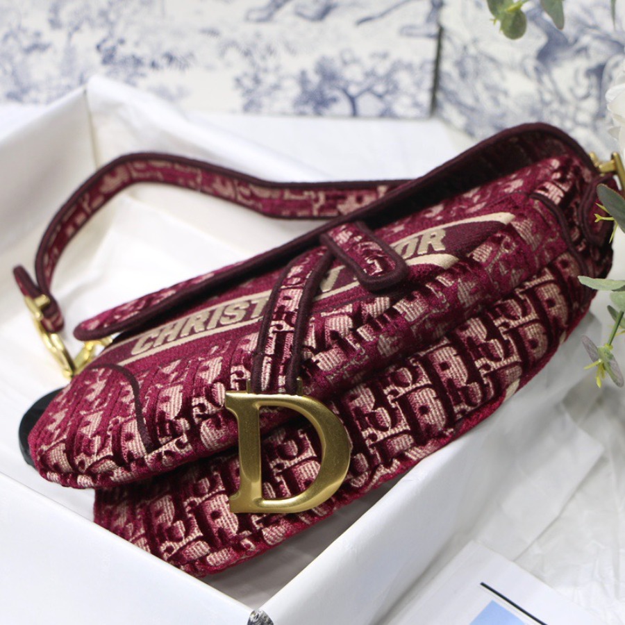DIOR OBLIQUE EMBROIDERED Satin BAG, DIOR SHOULDER BAG