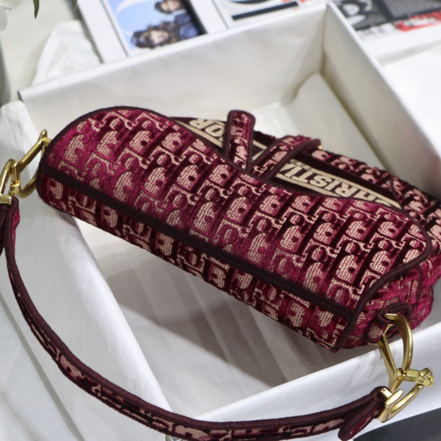 DIOR OBLIQUE EMBROIDERED Satin BAG, DIOR SHOULDER BAG