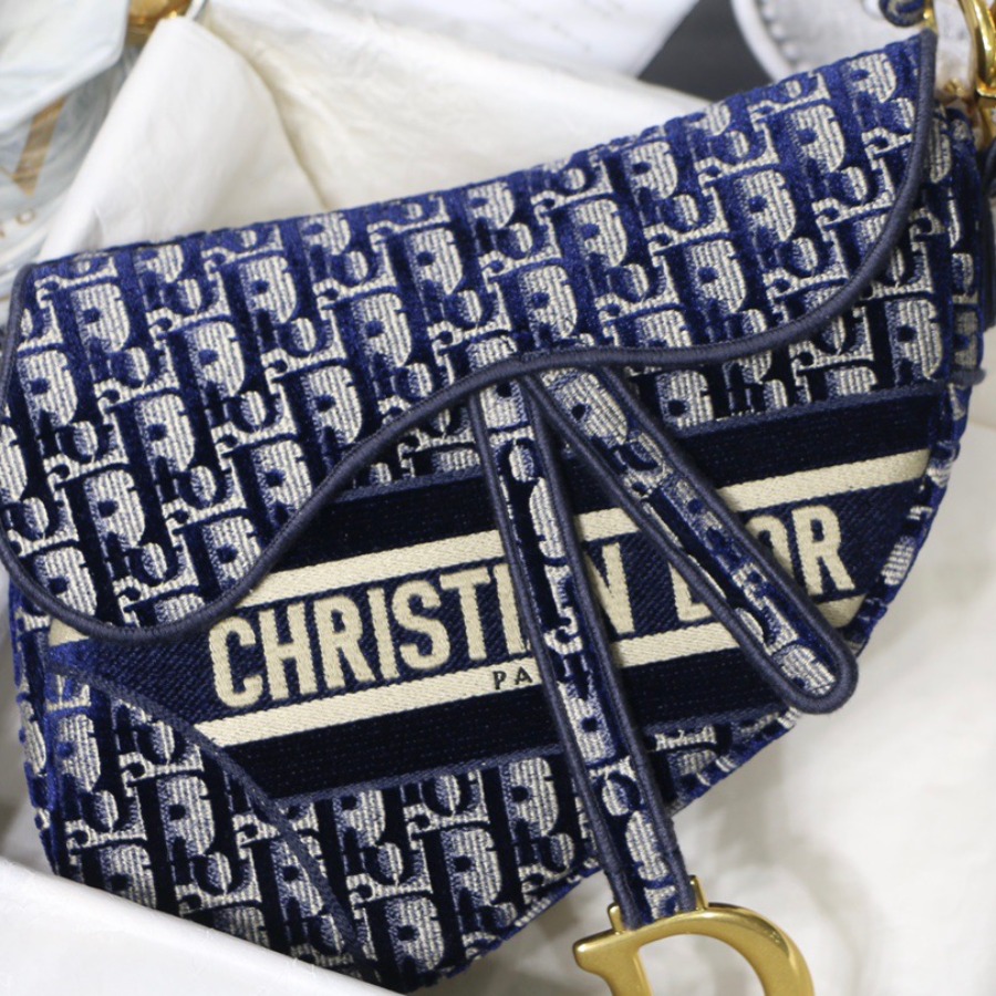 DIOR OBLIQUE EMBROIDERED Satin BAG, DIOR SHOULDER BAG