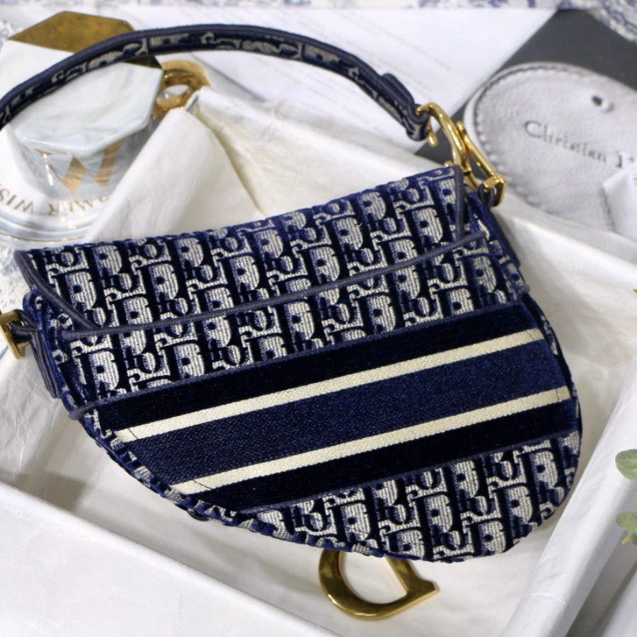 DIOR OBLIQUE EMBROIDERED Satin BAG, DIOR SHOULDER BAG