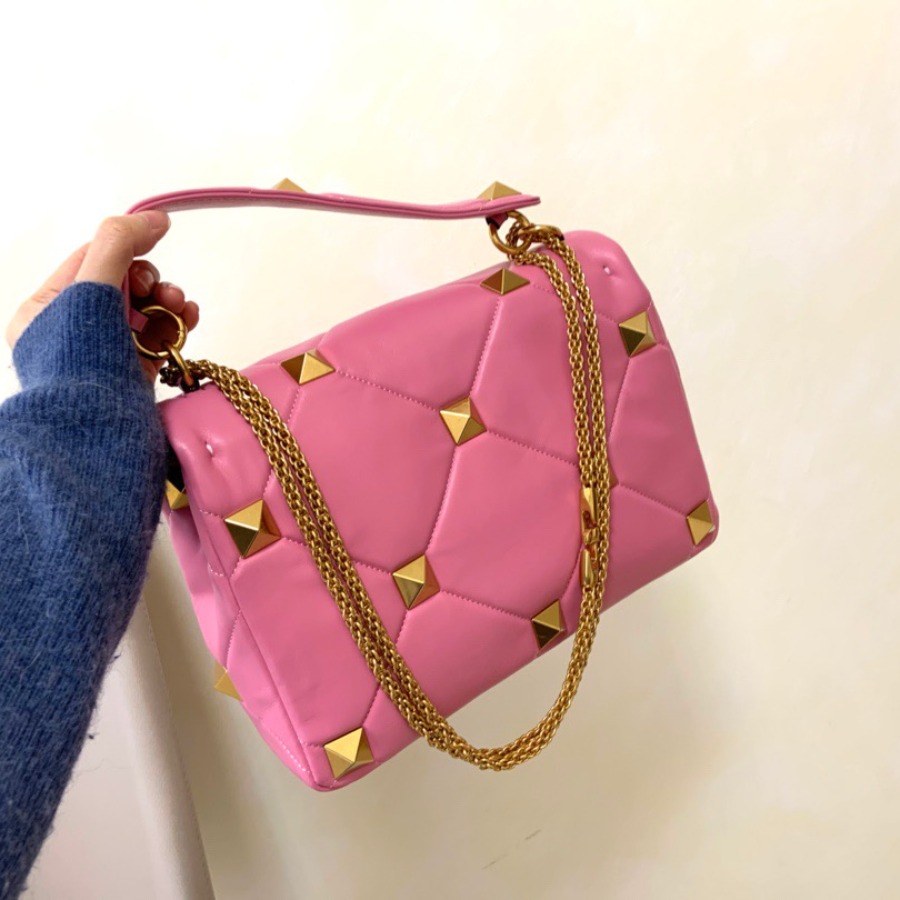 LARGE ROMAN STUD THE SHOULDER BAG IN NAPPA WITH CHAIN,  Valentino bag