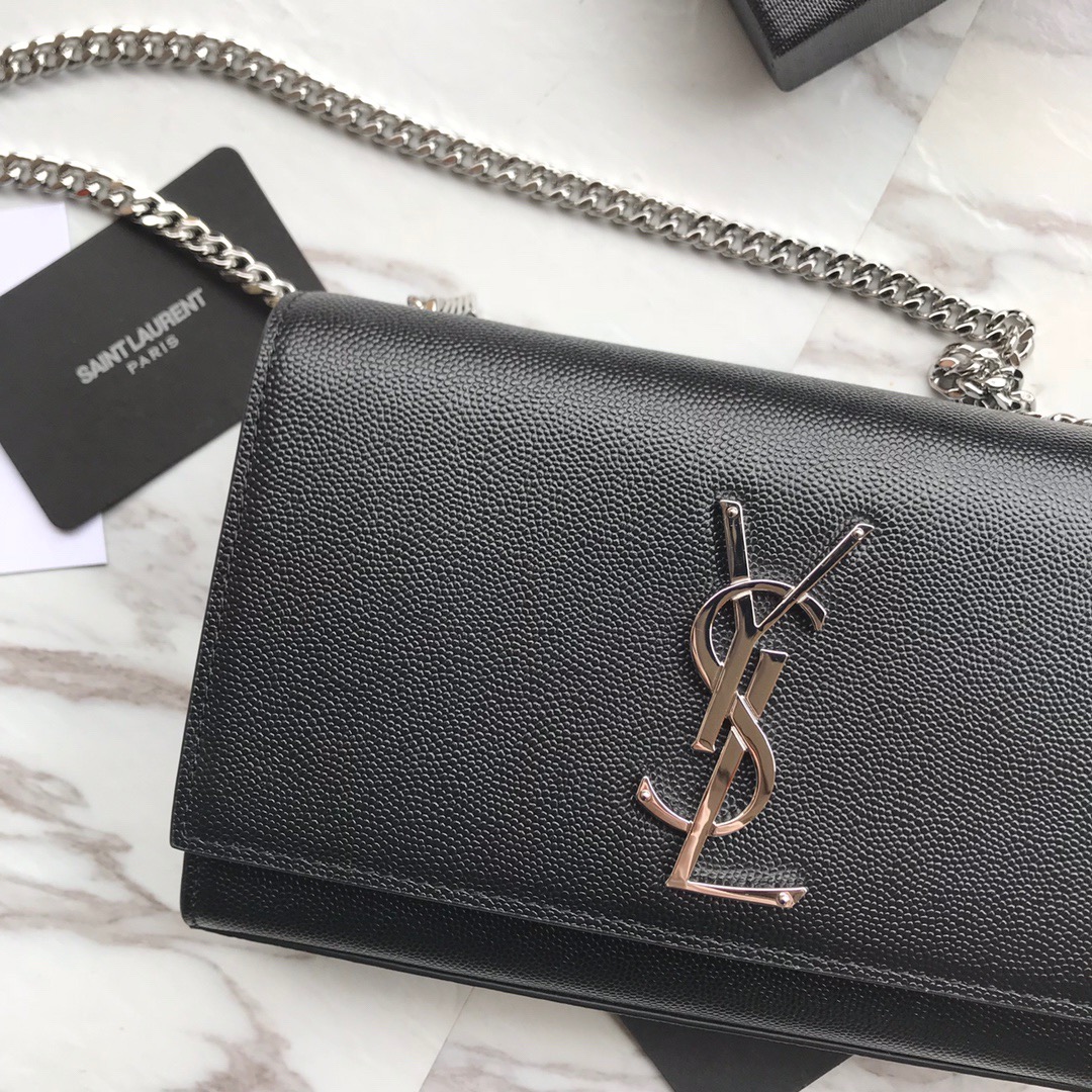 469390 KATE SMALL BAG IN GRAIN DE POUDRE EMBOSSED LEATHER, YSL Saint Laurent