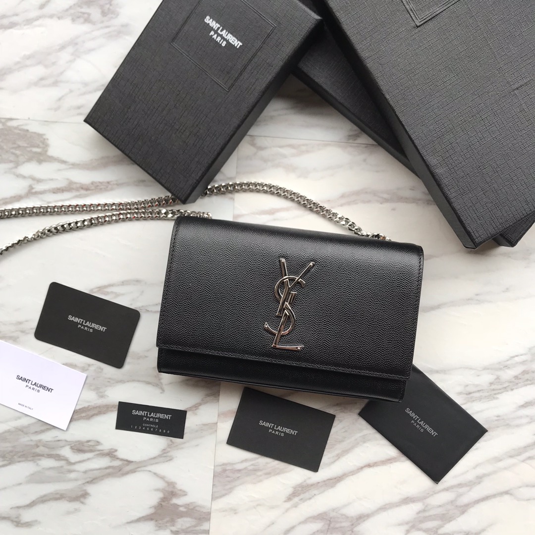 469390 KATE SMALL BAG IN GRAIN DE POUDRE EMBOSSED LEATHER, YSL Saint Laurent
