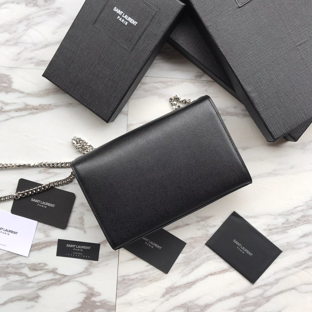469390 KATE SMALL BAG IN GRAIN DE POUDRE EMBOSSED LEATHER, YSL Saint Laurent