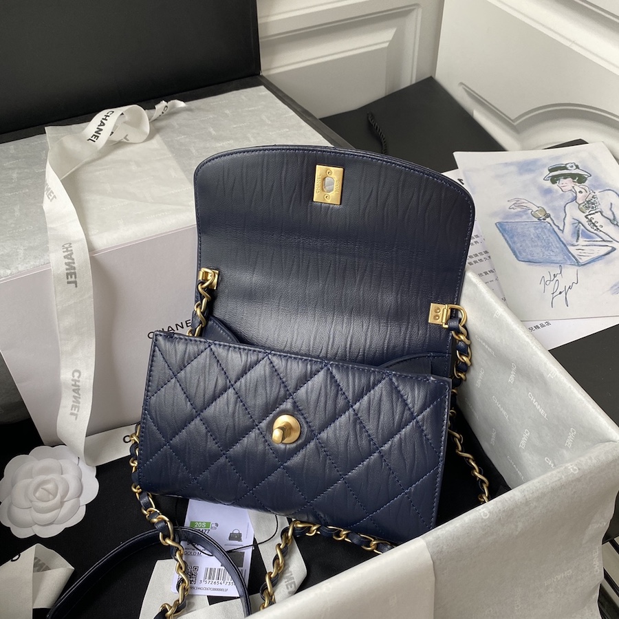 AS2477 mini flap bag with top handle