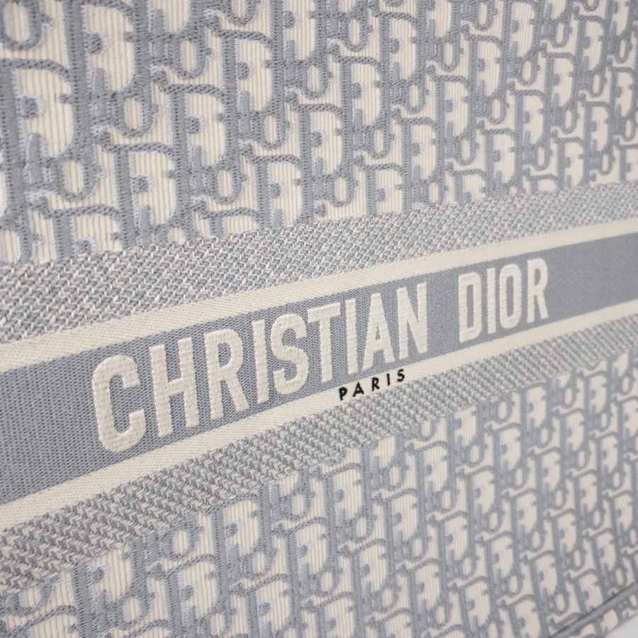 GRAY DIOR BOOK TOTE WITH DIOR OBLIQUE EMBROIDERY