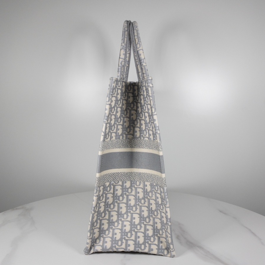 GRAY DIOR BOOK TOTE WITH DIOR OBLIQUE EMBROIDERY
