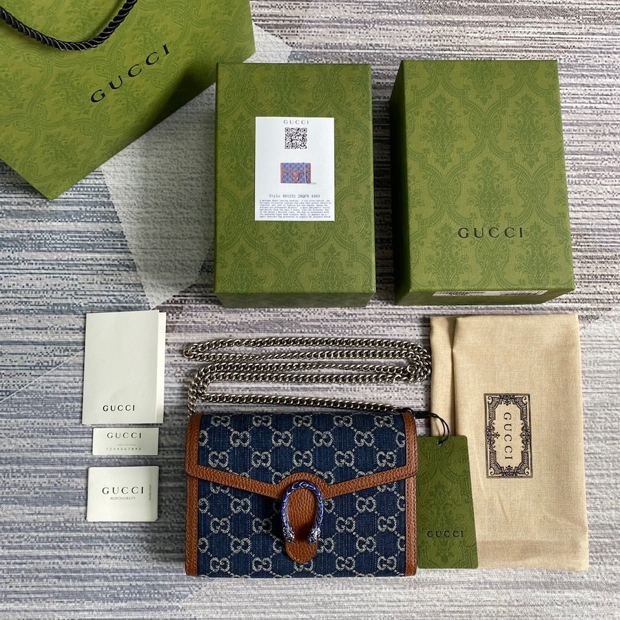 401231 Dionysus GG Supreme chain wallet, GUCCI Chain Wallets for Women