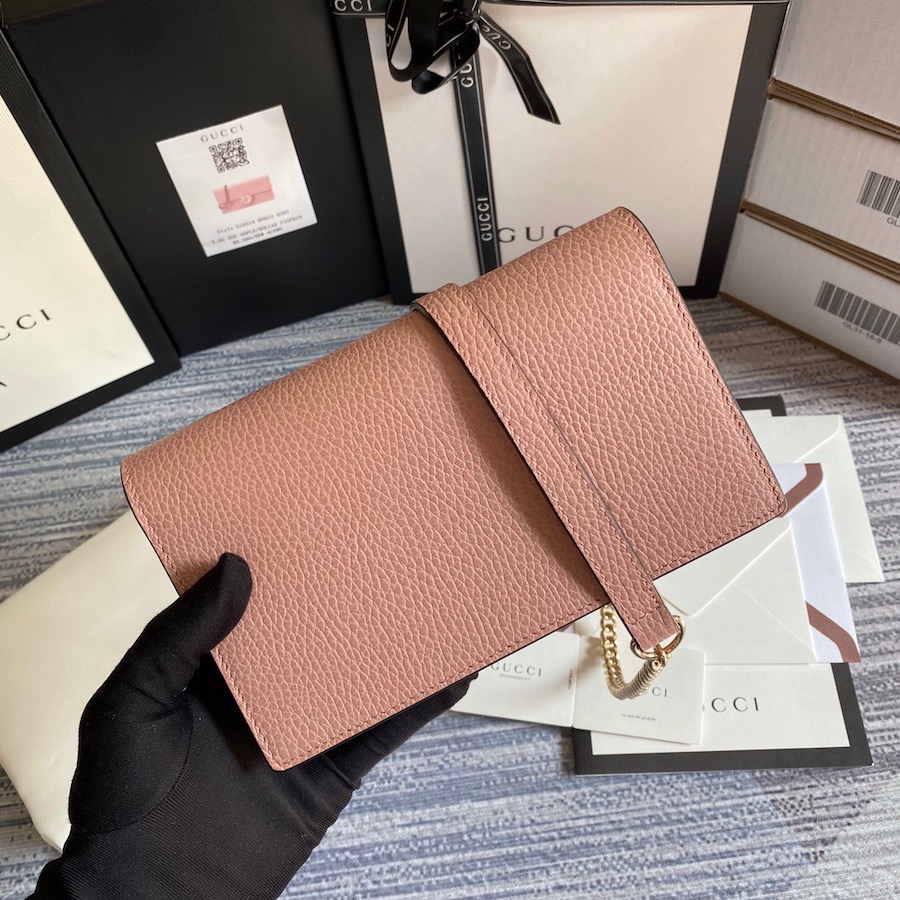 510314 GG Marmont leather mini chain bag, GUCCI