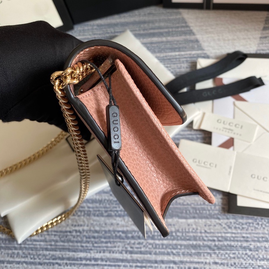 510314 GG Marmont leather mini chain bag, GUCCI