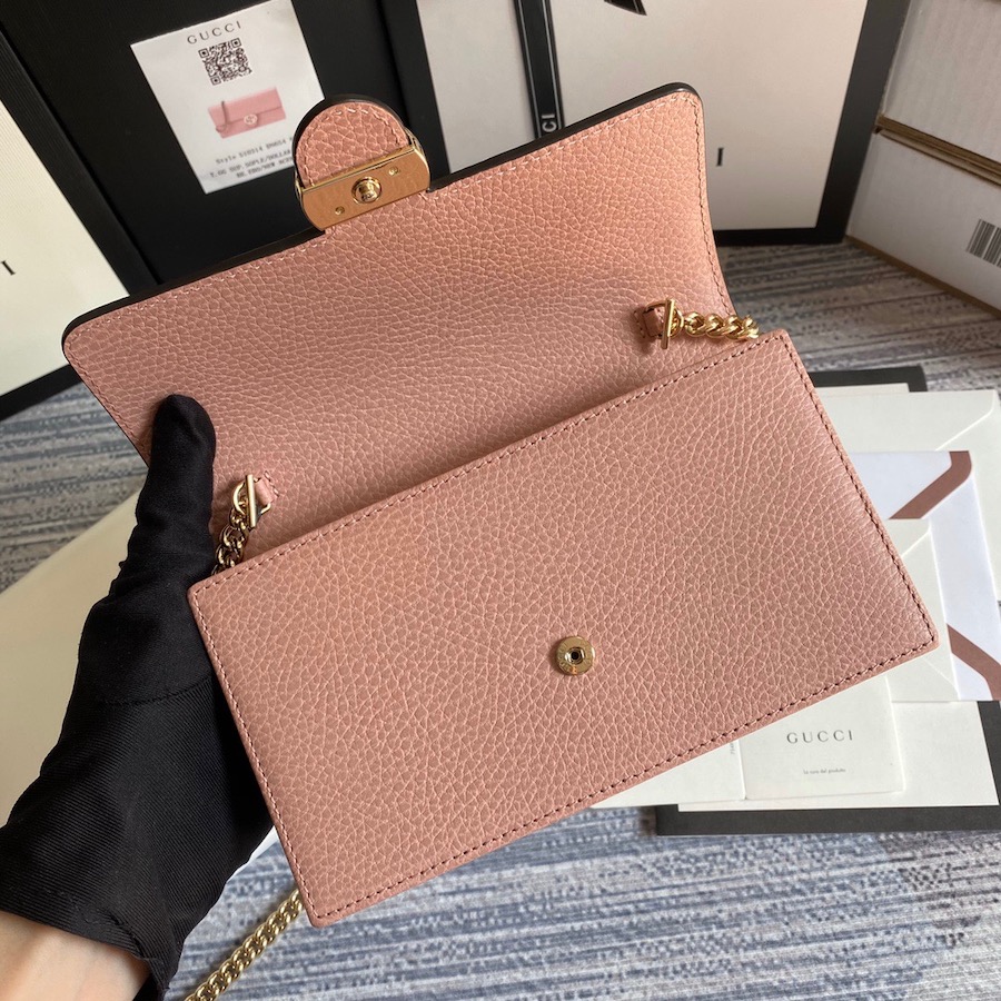 510314 GG Marmont leather mini chain bag, GUCCI
