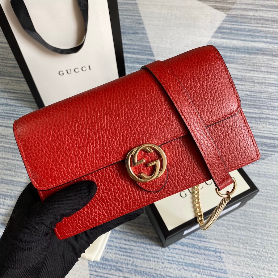 510314 GG Marmont leather mini chain bag, GUCCI
