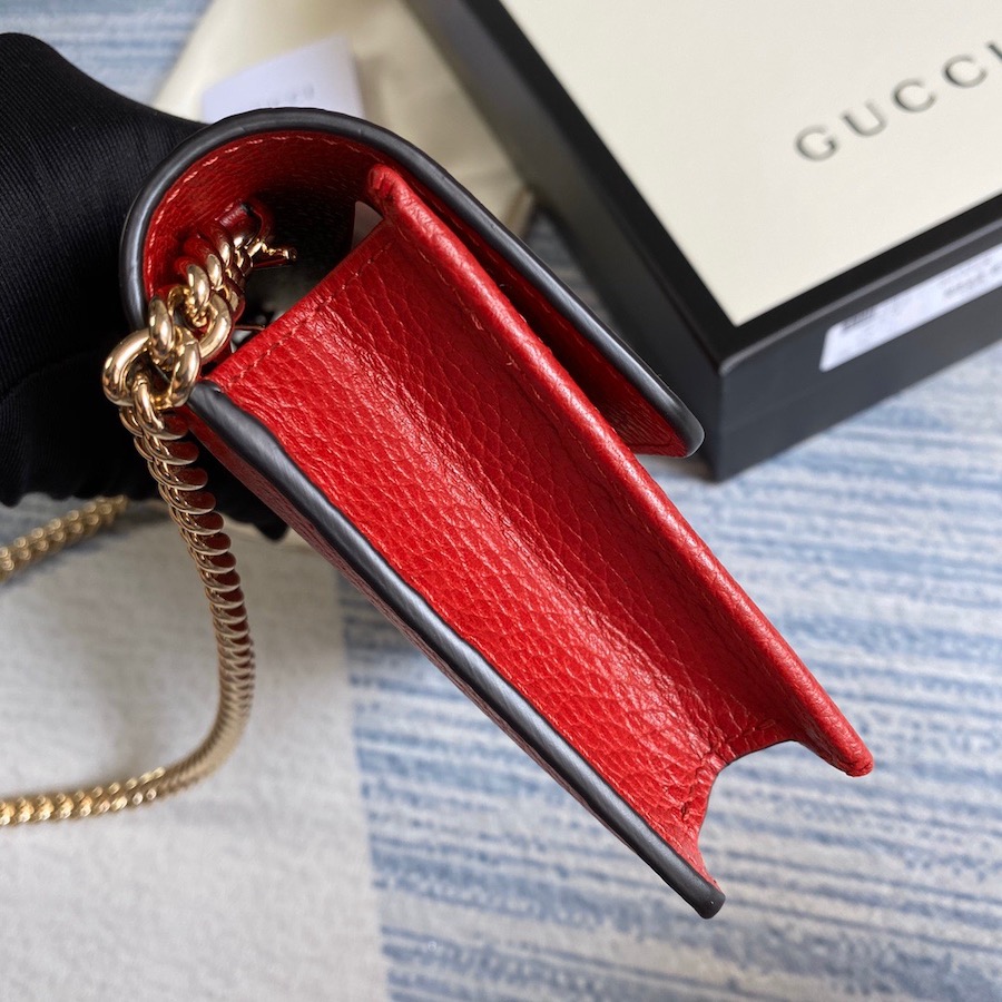 510314 GG Marmont leather mini chain bag, GUCCI