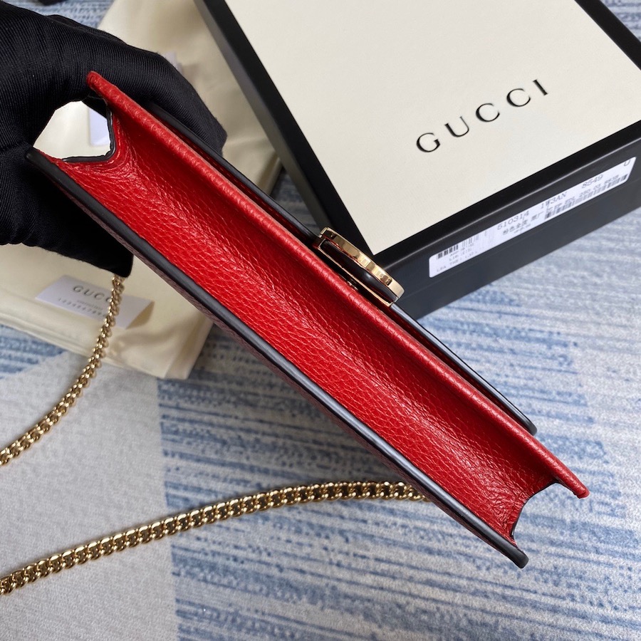 510314 GG Marmont leather mini chain bag, GUCCI