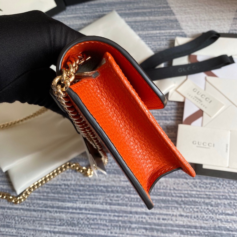 510314 GG Marmont leather mini chain bag, GUCCI