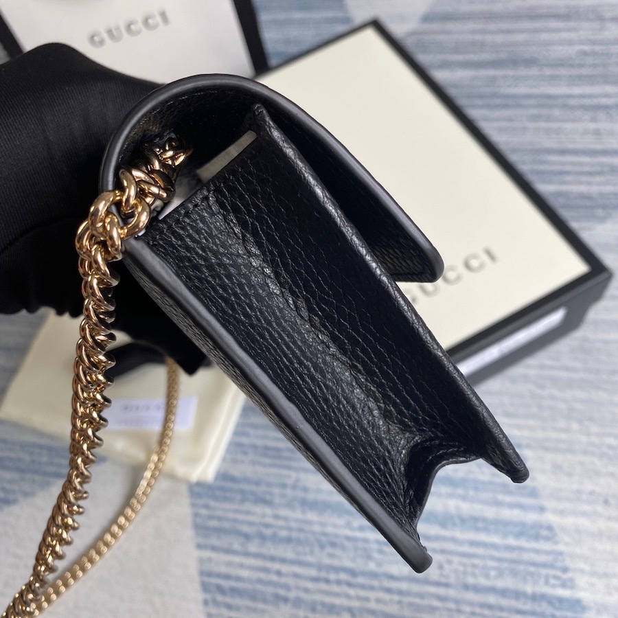 510314 GG Marmont leather mini chain bag, GUCCI