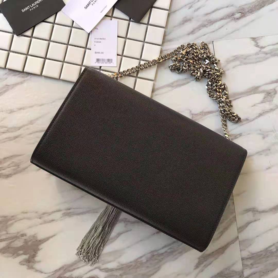 354119 KATE MEDIUM BAG WITH LEATHER TASSEL IN GRAIN DE POUDRE EMBOSSED LEATHER, Yves Saint Laurent YSL